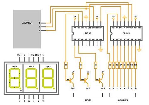Best way to wire my 3 digits 7 segment display.